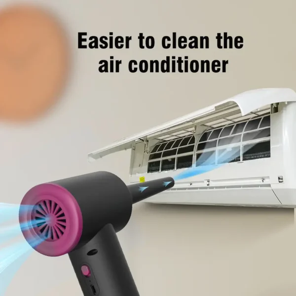 China Wholesale Kinzir AD36 Electric Compressed Air Duster: 3-Gear Adjustable Speeds, LED Lighting, Lightweight, USB-Rechargeable 6000 mAh Battery, Outperforms Compressed Air Cans, 6 Interchangeable Nozzles for Computers, Air Conditioners, BBQ Fire, Vacuum Bags, Swimming Rings & Air Beds - Image 4