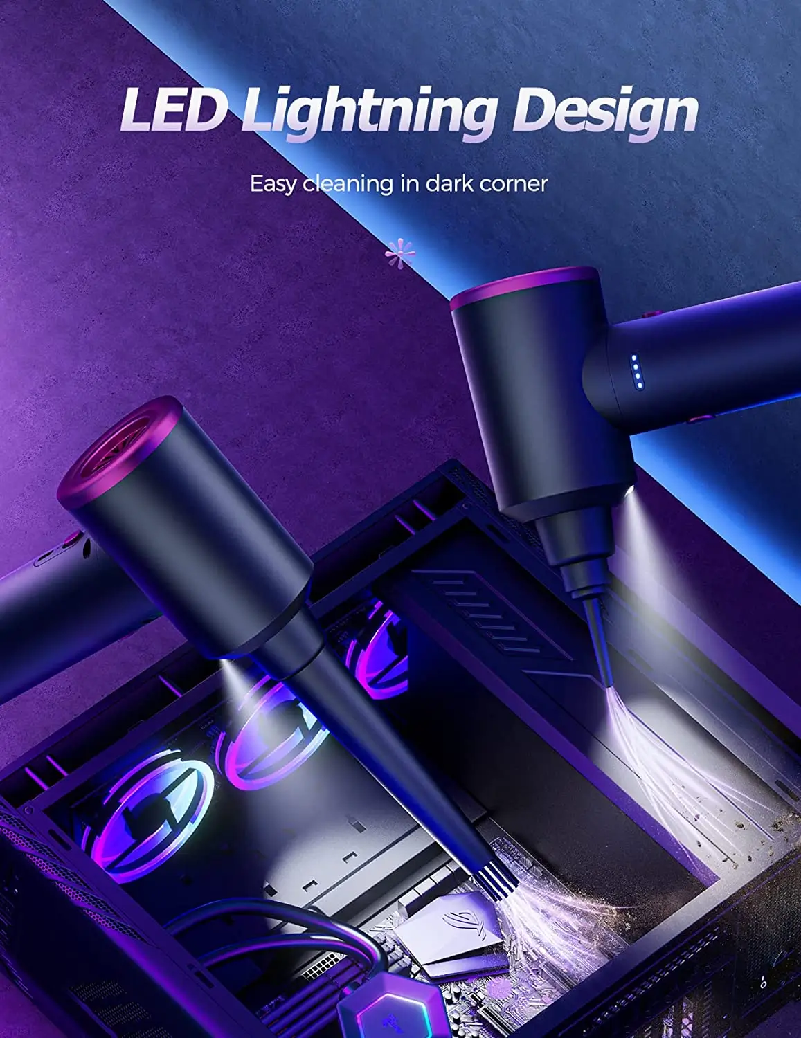 Kinzir AD36 with LED Lighting for dark corner cleaning