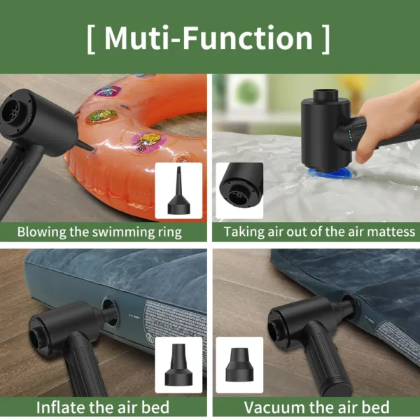 Portable Kinzir VC26 Cordless Vacuum Cleaner for cars, air beds, toys, inflatable swimming rings