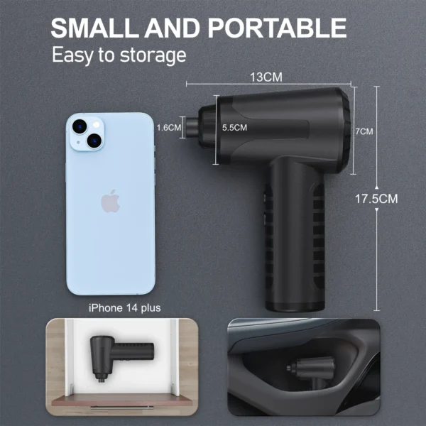 Small Kinzir AD37 portable air duster for Inflatable Air Beds