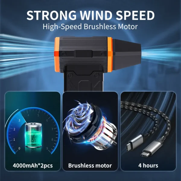 Kinzir AD50 Rechargeable Brushless Motor Durable Blower