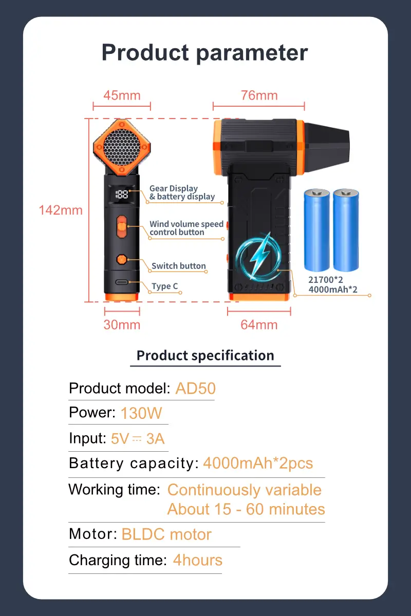 Kinzir AD50 Turbo Jet Fan specification