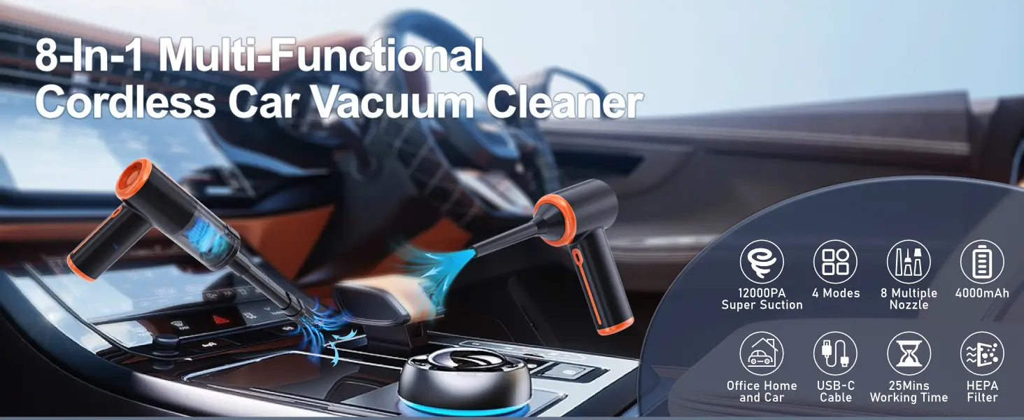 Key features of Kinzir VC44 Cordless Car Vacuum Cleaner