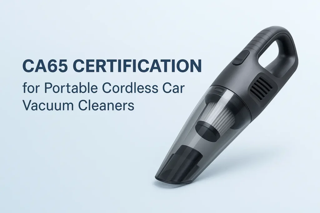 CA65 Certification for Portable Cordless Car Vacuum Cleaners