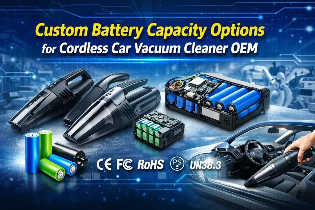 Custom Battery Capacity Options for Cordless Car Vacuum Cleaner OEM Manufacturers