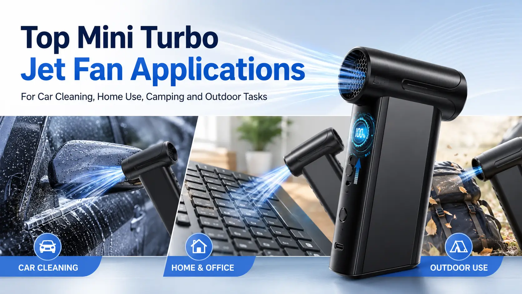 Tube Jet Fan Mini Turbo Jet Fan Applications for Car, Home & Outdoor