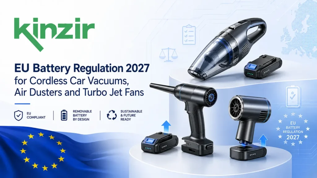 EU Battery Regulation 2027 for Cordless Car Vacuums, Air Dusters and Turbo Jet Fans