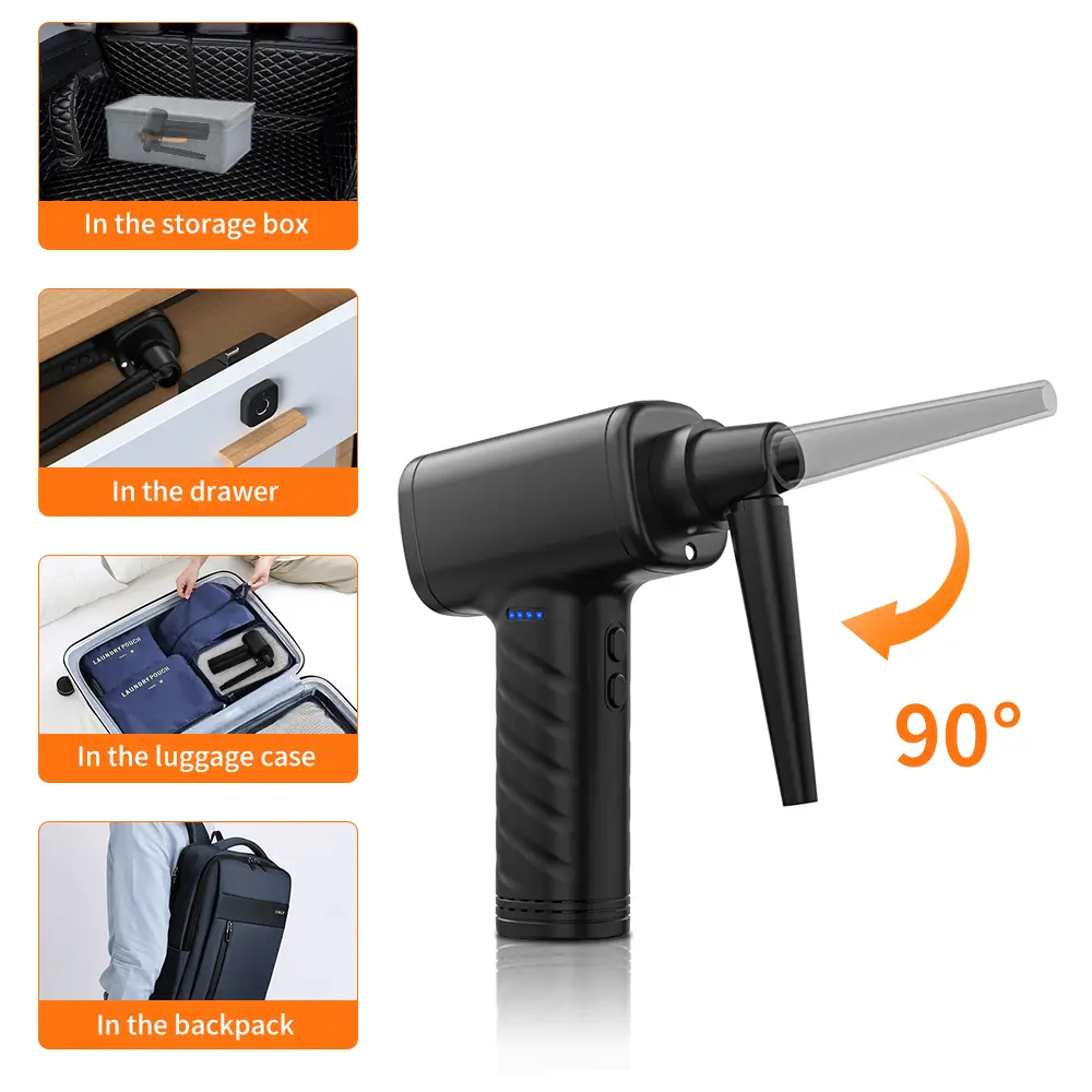 Wholesale Bulk AD19 Foldable Electric PC Air Cleaner for Computers with LED Light, Strong Wind Power, and 6000mAh Battery Capacity - Image 3